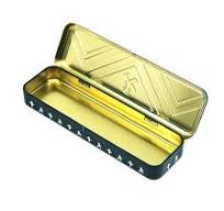 [Hot Item] Custom Long Rectangular Thin Tin Pencil Case Metal Pencil Box with Hinge