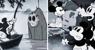 Amazing illustrations of our favorite creepy characters. Artist Imagines Iconic Horror Characters In Classic Disney S Mickey Mouse 15 Pics Bored Panda