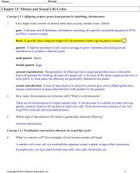 This worksheet and video cover how sexual and asexual reproduction work, and the differences between the two. Chapter 13 Meiosis And Sexual Life Cycles Pdf Free Download