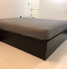 Storage bed frameshop for king storage bed frame online at target free shipping on purchases over 35 and save 5 every day with your target redcard ikea king size bed frame with storage frames kingjersey storage bed frame light grey 999 you can be sure we have just what you need in our. King Double Bed Frame With Storage Drawers Ikea Furniture Beds Mattresses On Carousell