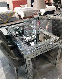 Find the best mirrored dining tables for your home in 2021 with the carefully curated selection available to shop at houzz. Diamond Crush Sparkle Mirrored Dining Table 150cm X 90cm With 4 Ring Back Knocker Chairs