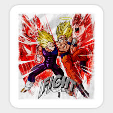 Goku and vegeta), also known as revival fusion, is the fifteenth dragon ball film and the twelfth under the dragon ball z banner. Goku Vs Vegeta Dbz Dragon Ball Z Sticker Teepublic