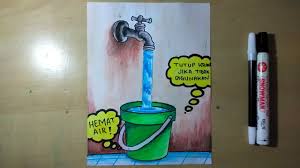 Gambar poster bertema hemat energi. Membuat Poster Tentang Hemat Air Youtube