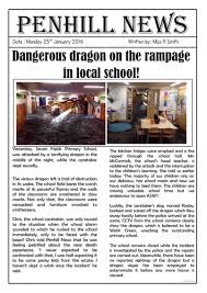 Newspapers tell us what is happening in the world with text and images. Dragon Sighting Newspaper Report Teaching Resources