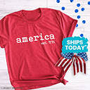 America Est. 1776 Shirt, Fourth of July Shirts, America Graphic ...