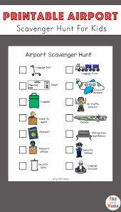 Airport Scavenger Hunt For Kids Free Printable Via Funwithmama Scavenger Hunt For Kids Airplane Activities Travel With Kids