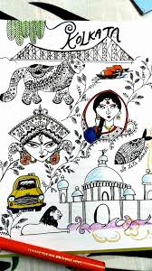 My City Of Joy Kolkata Previously Known As Calcutta Famous For Victoria Memorial Durga Puja Roso Bengali Art Indian Art Paintings Amazing Art Painting