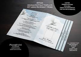 Funeral Program Template 8 Pages Graduated Fold Funeral Etsy In 2020 Funeral Program Template Funeral Programs Program Template