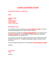 51 Printable Job Offer Letter Sample Forms And Templates Fillable Samples In Pdf Word To Download Pdffiller