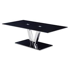 T655c Coffee Table This Contemporary Table Features A Tempered Black Glass Top And Black Glass Coffee Table Stainless Steel Coffee Table Black Coffee Tables