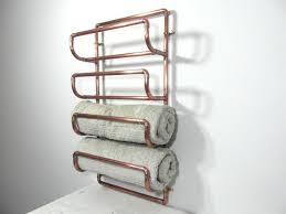 Grand Porte Serviettes En Tuyau De Cuivre Recycle Fait Main Porte 4 Servie Deco Salle De Bain Industrielle Porte Serviettes De Bain Accessoires Salle De Bain