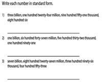 Large Numbers In Words Worksheets Billions