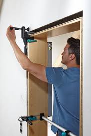 Take off all of the hardware on the once it's dry, reattach the door fittings and hang the door back on the door frame and you're done. Pro Door Frame Assembly Set Door Frame Jigs Hand Tools Products Wolfcraft Site