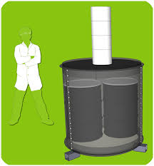 The top barrel is smaller in diameter, which creates the chimney, pulling air through. Portable Kilns Vuthisa