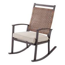 Better Homes Gardens Belle Drive Outdoor Steel Wicker Rocking High Back Chair Walmart Com Wicker Rocking Chair Outdoor Rocking Chairs Rocking Chair