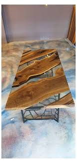 Custom Order For Emily From Usa White Resin Walnut Table Walnut Resin Table Description Smoke Grey Elm Table Dimen In 2020 Wood Resin Table Walnut Table Resin Table