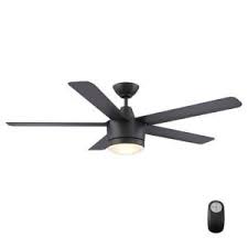 Merwry 52 In Led Indoor Matte Black Ceiling Fan With Light Kit And Remote Control Black Ceiling Fan Ceiling Fan With Light Fan Light