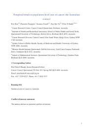 Cancer council nsw is registered with the australian taxation office as an income tax exempt charity: Pdf Temporal Trends In Population Level Cure Of Cancer The Australian Context