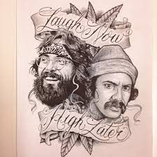 Cheech and chong done by jest / je_tattoos for appoitments and custom tattoos email me at jetattoosgf@gmail.com. The Mfb Laugh Now High Later Hit Me Up If You Want A