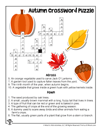There's a fall words crossword and cryptogram puzzle, and a word scramble. Autumn Crossword Puzzle Worksheet Answer Key Woo Jr Kids Activities