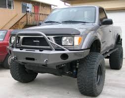 Adds durability and approach angle over stock bumper provides structurally secure location for winch mounting integrated fog light mounts for factory or aftermarket lights. Elite 1st Gen Front Bumper Group Buy 2 Toyota Pickup 4x4 Toyota Trucks Toyota Trucks 4x4