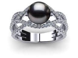Tahitian Pearl Rainbow Ring Tahitian Pearl Ring Black Pearl Ring Black Engagement Ring