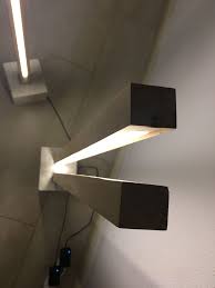 Stehlampe Lichtsaule Eiche Mit Beton Sockel Led Streifen Led