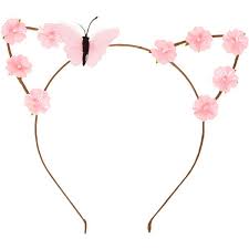 The dull flower band is a simple wreath of white flowers, crafted from clovers. Glow In The Dark Pink Flowers Cat Ears Headband Claire S 35 Liked On Polyvore Featuri Pink Hair Accessories Pink Flower Headband Flower Hair Accessories
