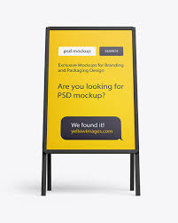 Download Plastic Stand Mockup In Outdoor Advertising Mockups On Yellow Images Object Mockups PSD Mockup Templates