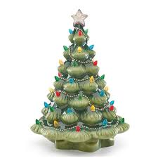 Treasured Traditions Green Porcelain Light Up Tree Lenox Corporation