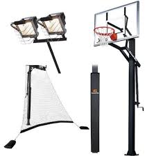 Goalrilla Gs54 With Pole Pad Ball Return Net Deluxe Hoop Light Adjustable 54 In Ground Basketball System Basketball Systems Hoop Light Street Basketball