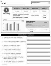 Reading Utility Bills Worksheets Distance Learning Life Skills Lessons Life Skills Classroom Financial Literacy Lessons