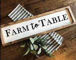 Farm To Table Wooden Sign Kitchen Rustic Modern Farmhouse Chalk Paint Distressed Sign 24 36 And 48 Tea Bar Bar Signs Coffee Bar Signs