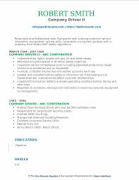 You should be prepared to tweak this section every time you prepare a cv for a different job to make yourself look like the best match possible. Company Driver Resume Samples Qwikresume