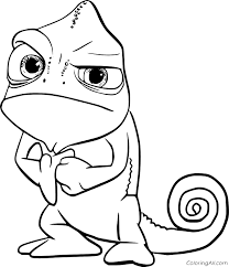 The coloring page is printable and can be used in the classroom or at home. Funny Cute Chameleon Coloring Page Coloringall