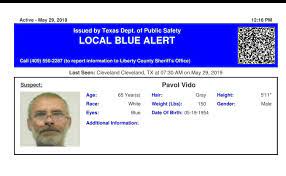 What is a blue alert? Blue Alert On Twitter Blue Alert Called In The State Of Texas If Seen Do Not Approach Call 911