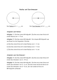 Beim kreis ist dies die längstmögliche sehne. Aufgaben Zu Radius Und Durchmesser Unterrichtsmaterial Im Fach Mathematik Mathematik Unterrichtsmaterial Schuler