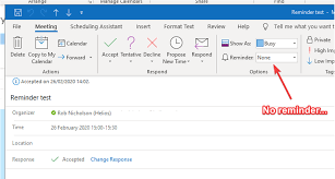 Reminders Not Set On Meeting Invites Microsoft Community