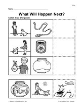 Pets What Will Happen Next Printable Pre K 1st Grade Kindergarten Sequencing Worksheets Sequencing Worksheets Preschool Worksheets