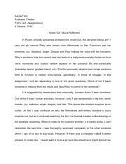 You may also request a sample paper written for you in any format; Inside Out Movie Reflection Kaiyla Terry Professor Chester Psyc 321 Assignment 2 9 October 2018 Inside Out Movie Reflection In Pixars Critically Course Hero