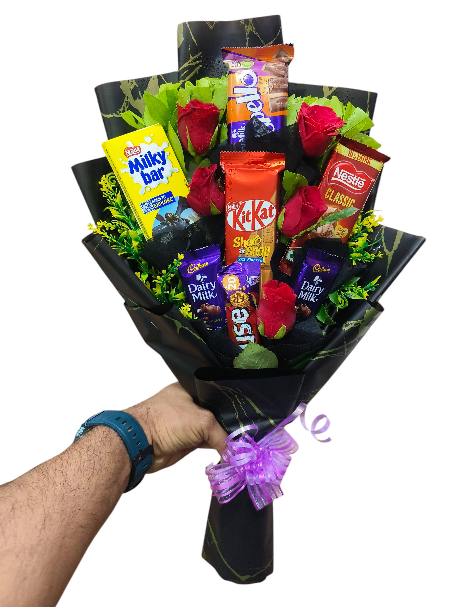Chocolate With Red Rose Bouquet product image