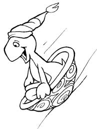 Turtle Sled On Snow Winter Coloring Page Animal Coloring Pages Cartoon Coloring Pages On D Turtle Coloring Pages Coloring Pages Winter Animal Coloring Pages