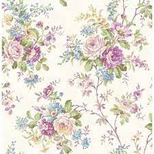 Bauerle Trail 10m X 53cm Wallpaper Roll One Allium Way Colour Purple Floral Wallpaper Wallpaper Roll Floral