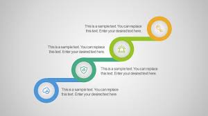 Creative Stair Style 4 Step Process Flow Diagram Free