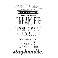 I don't know anything about luck. Work Hard Dream Big Quote Wandaufkleber Buro Inspirational Aufkleber G5f3 Ebay