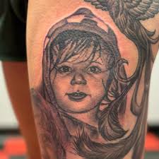 Added this portrait to Kayla's “Bronson” leg:) LowLockTattoo  #ronmeyerstattoos #lowlocktattoostudio #eternalink