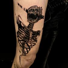 But everyone can wear tattoo designs! Tattoo Uploaded By Ricardo Van T Hof Scream Skeleton Trash Black And Grey Upper Leg 1325516 Tattoodo