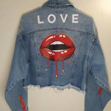 How to paint a denim jacket. Fashion Hand Paint Denim Jacket Drop Lips 7 Steps With Pictures Instructables