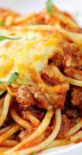 Cheesy Baked Spaghetti Recipe Cheesy Baked Spaghetti Baked Spaghetti Best Pasta Recipes