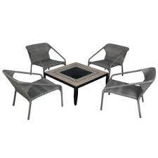 طقم جلوس من الخوص٤كراسي وسائد طاولة موقد Bond العلامات التجارية Saco Store